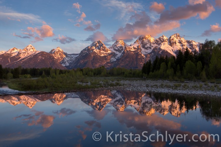 Sunrise in Grand Teton National Park with the Snake River.